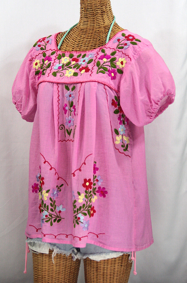 "La Belleza" Mexican Blouse -Bubblegum