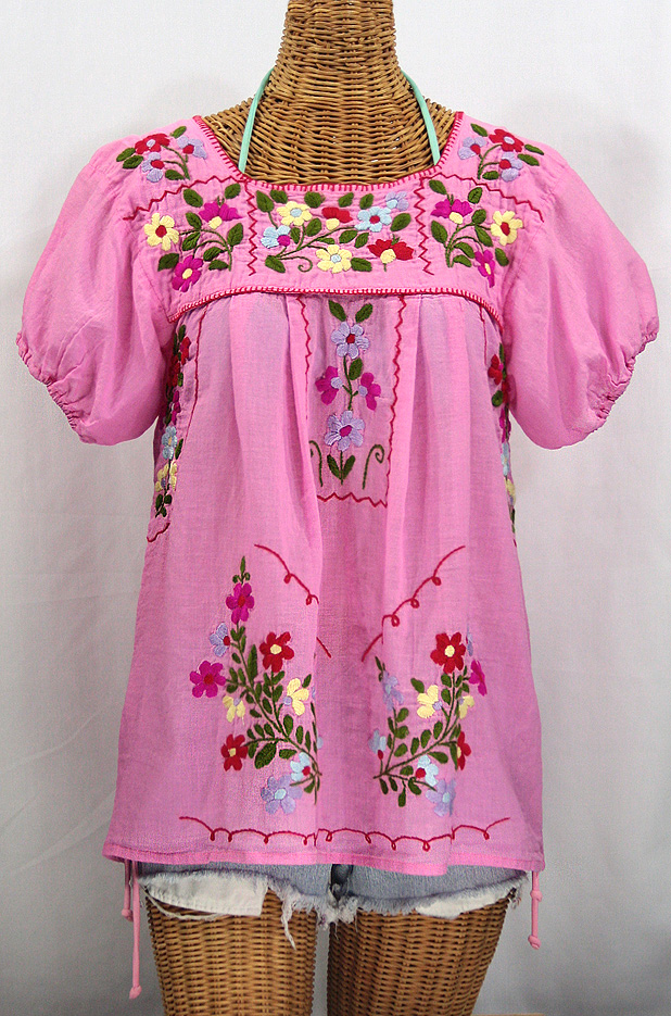 "La Belleza" Mexican Blouse -Bubblegum