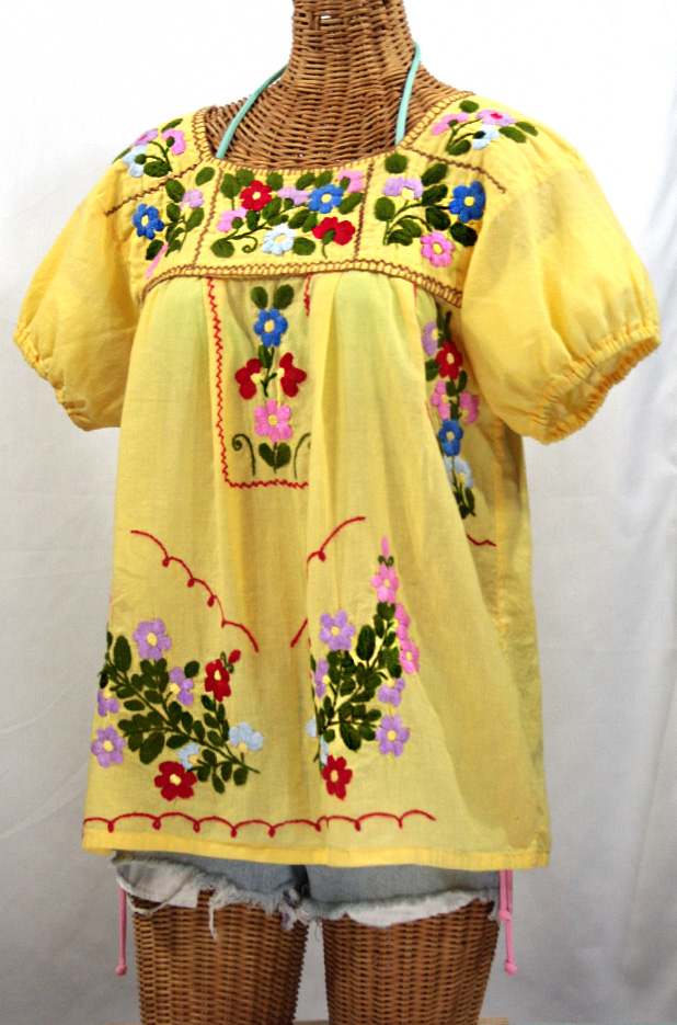 "La Belleza" Mexican Blouse -Yellow