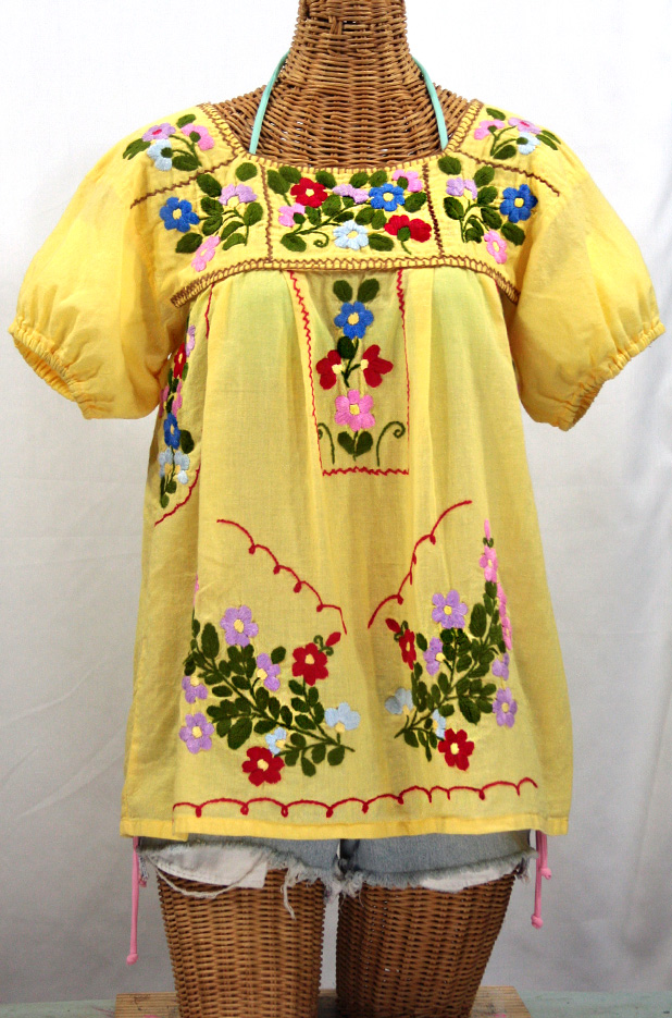 "La Belleza" Mexican Blouse -Yellow