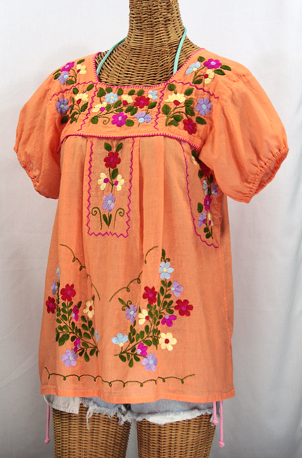 "La Belleza" Mexican Blouse - Orange Cream