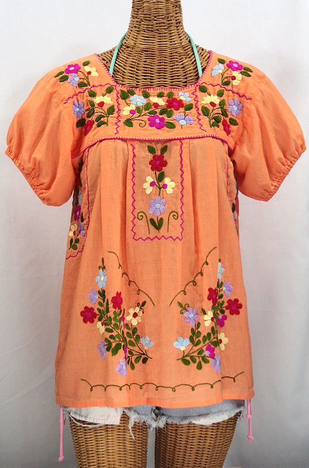 "La Belleza" Mexican Blouse - Orange Cream