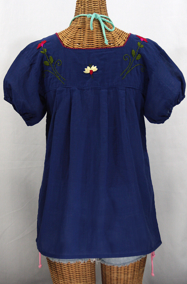 "La Belleza" Mexican Blouse - Denim Blue