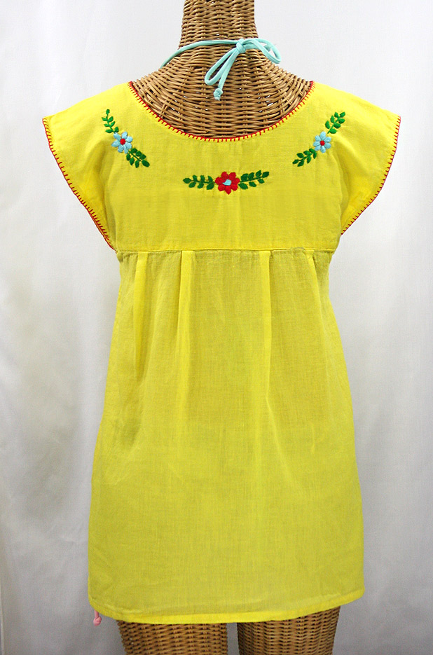 "La Boqueria" Cap Sleeve Mexican Blouse -Yellow + Fiesta