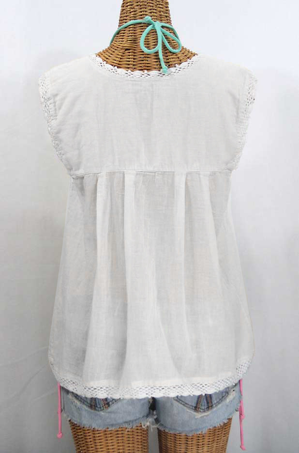 "La Marbrisa" Sleeveless Mexican Blouse - All White