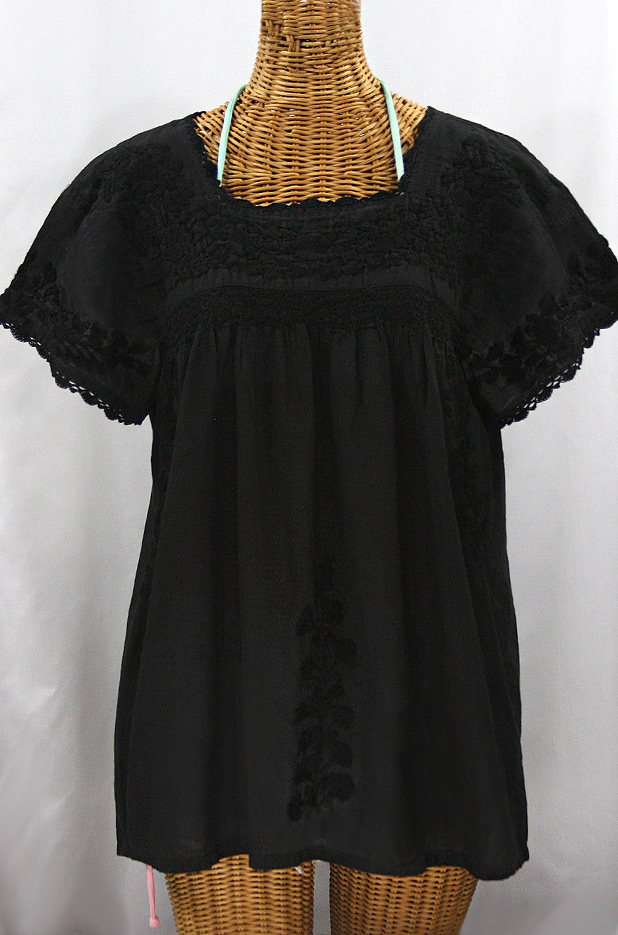 FREE SHIPPING Size Small Rosita Mexican black blouse