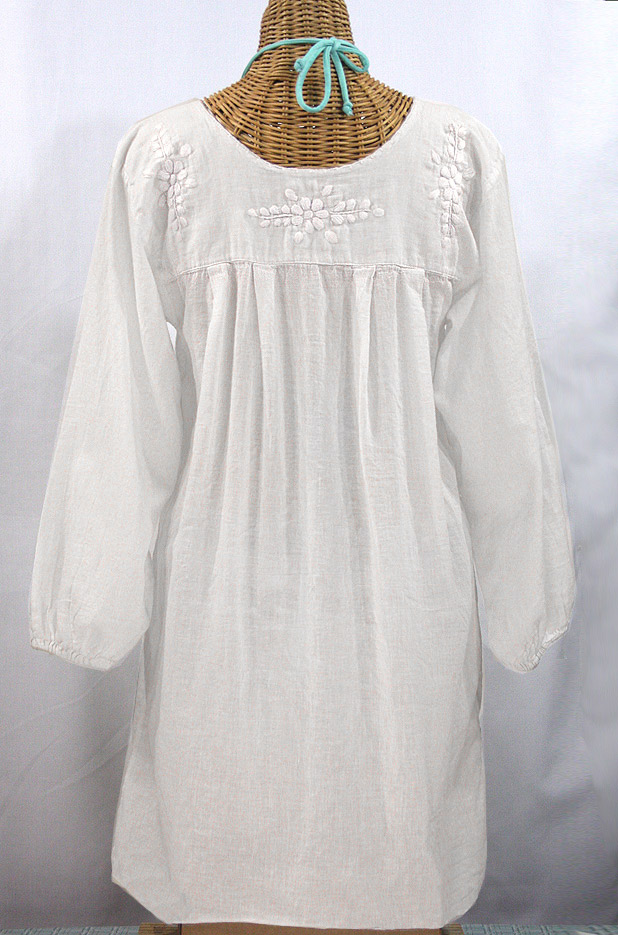 "La Mariposa Larga" Embroidered Mexican Dress - All White