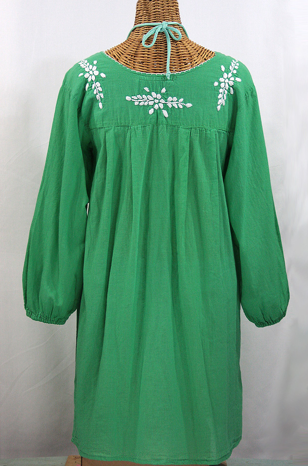 "La Mariposa Larga" Embroidered Mexican Dress - Green
