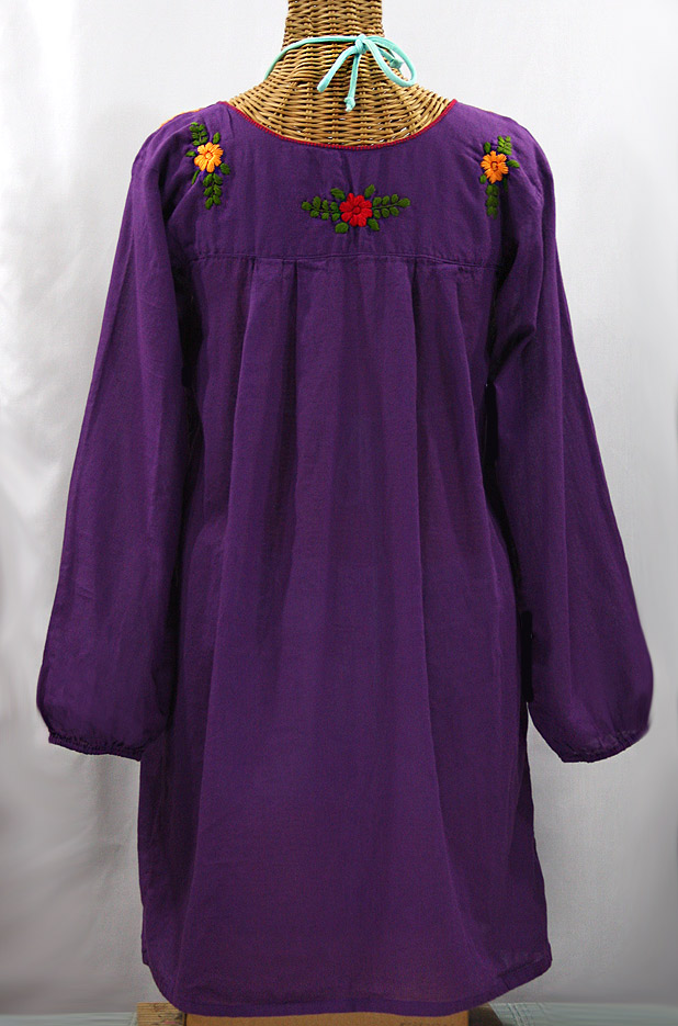 "La Mariposa Larga" Embroidered Mexican Dress - Purple + Fiesta