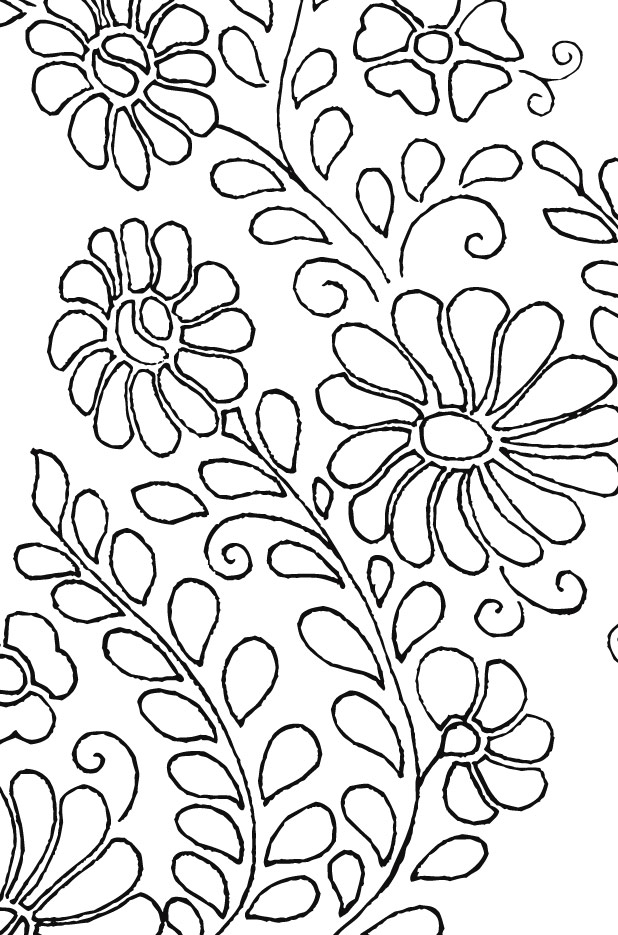 Siren Mexican Floral Yoke Embroidery Pattern