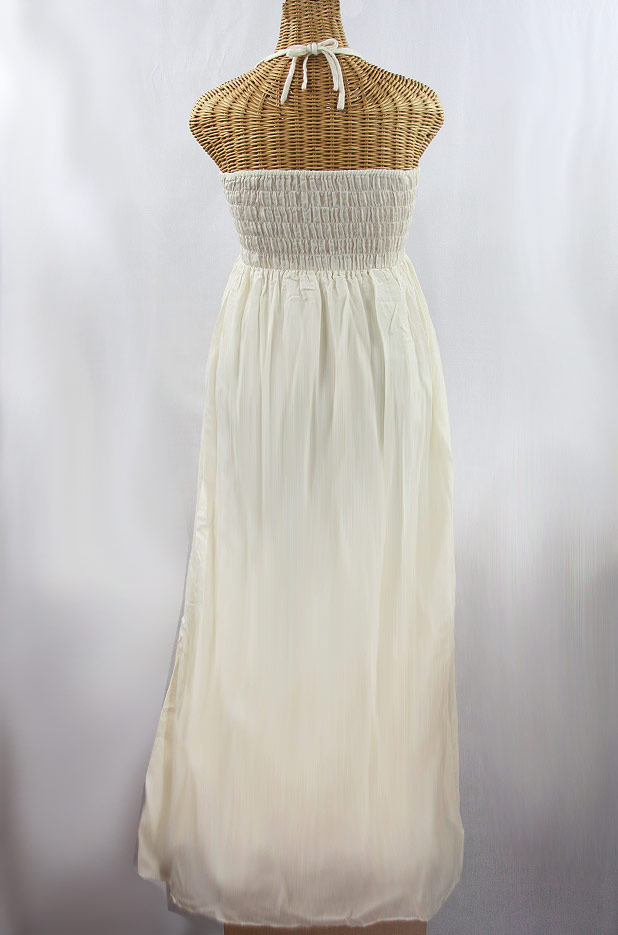 "La Mallorca" Embroidered Maxi Dress with Lining - Off White + Fiesta