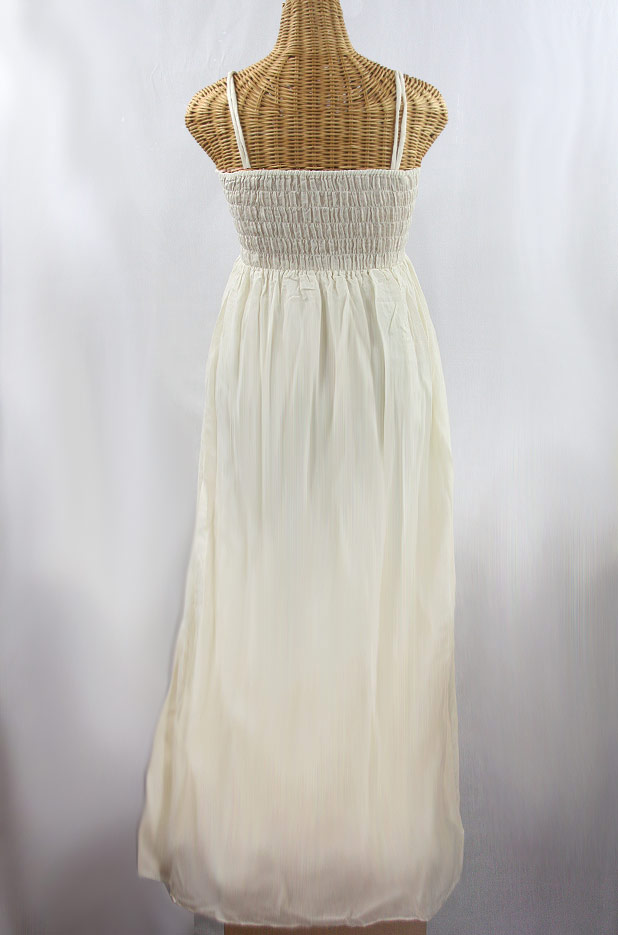 "La Mallorca" Embroidered Maxi Dress with Lining - Off White + Fiesta