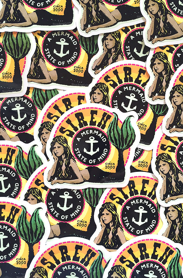 Siren Mermaid State of Mind Logo Sticker