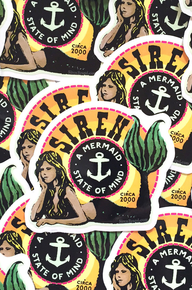 Siren Mermaid State of Mind Logo Sticker