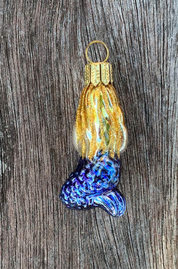 Mini Mermaid Blown Glass Siren Christmas Ornament