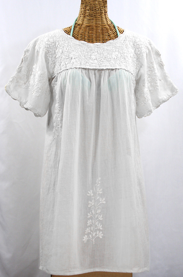 White mexican dress embroidered hotsell