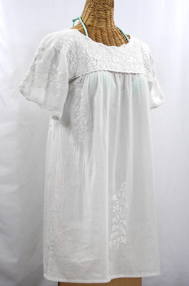 "La Primavera" Embroidered Mexican Dress - All White