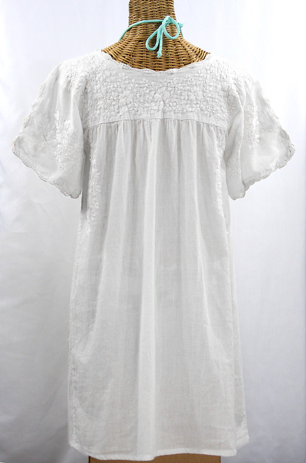 "La Primavera" Embroidered Mexican Dress - All White