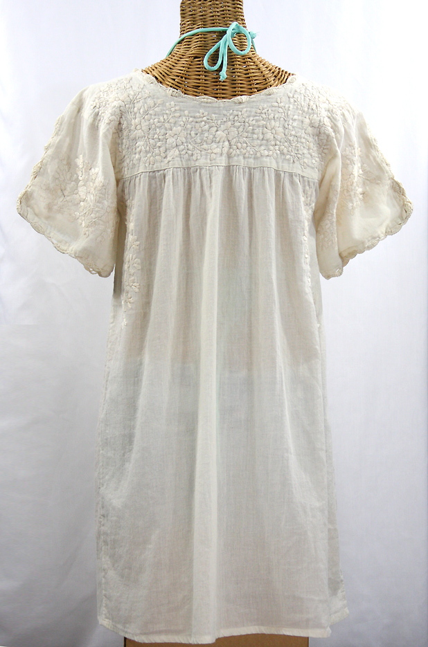 "La Primavera" Embroidered Mexican Dress - Off White