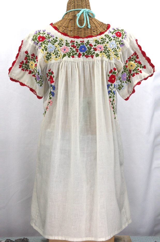 "La Primavera" Embroidered Mexican Dress - Off White