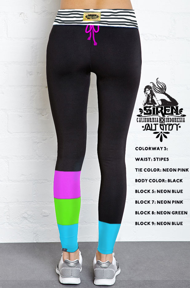 SIREN x Salt Gypsy Surf Leggings in Neon Black