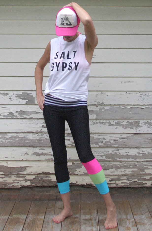 SIREN x Salt Gypsy Surf Leggings in Neon Black