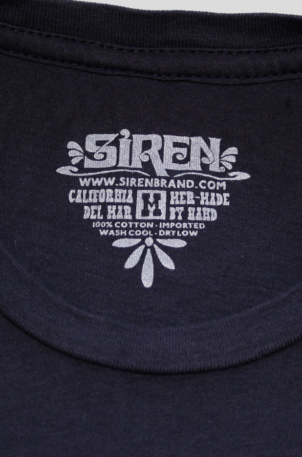 Siren Surf Mermaid Logo T-shirt: Midnight Blue