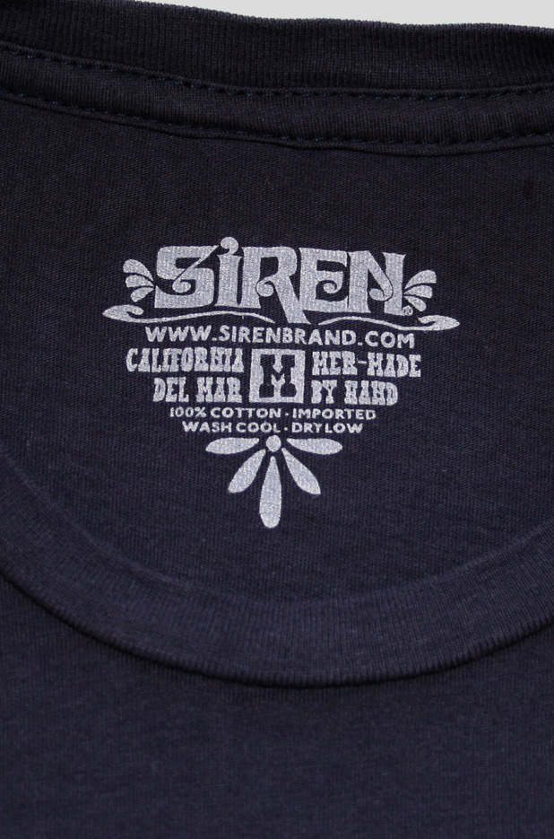 Siren Surf Mermaid Logo T-shirt: Midnight Blue