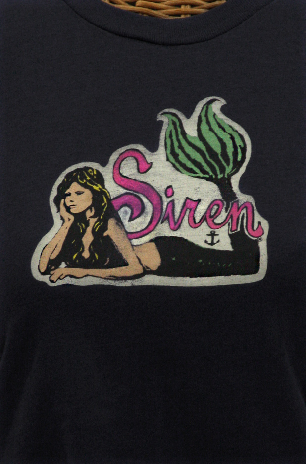 Siren Surf Mermaid Logo T-shirt: Black