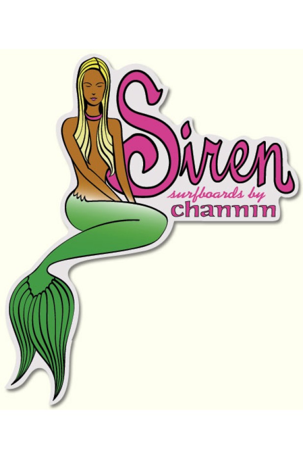 "Siren Surfboards by Channin" Mermaid Sticker