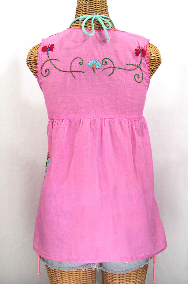 "La Sirena" Sleeveless Mexican Blouse -Bubblegum + Fiesta