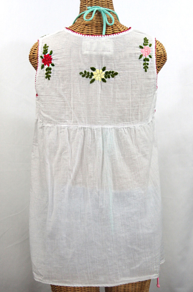 "La Pasea" Embroidered Mexican Style Peasant Top -White