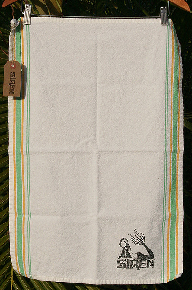 Siren Garden Stripe Tea Towel