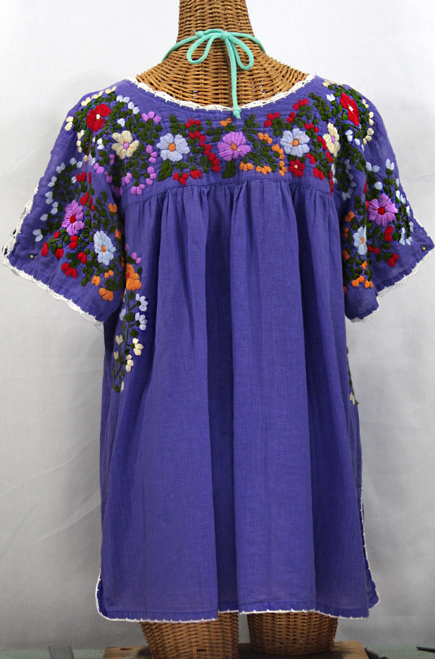 "Lijera Libre" Plus Size Embroidered Blouse -Purple